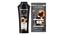 Gliss Ultimate Repair Shampoo for Dry & Damaged Hair 400 ml & Gliss 4-in-1 Repairing & Reconstructing Ultimate Repair Hair Mask 10 ml Bundle