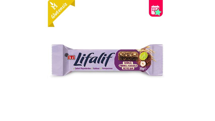 Eti Lifalif Raisin, Hazelnut & Cocoa Fruit Bar 35 g