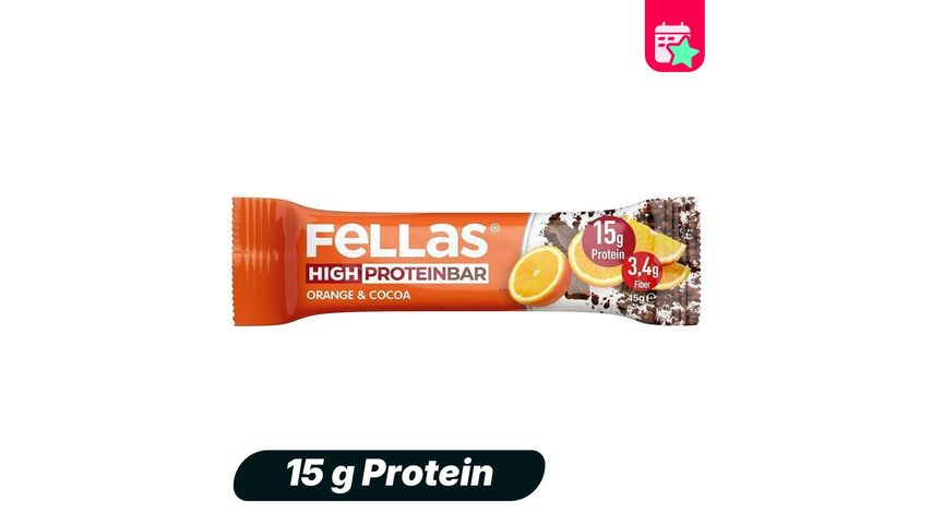 Fellas High Protein Orange & Cocoa Bar 45 g