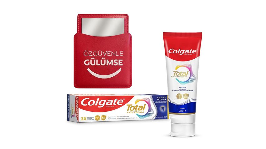 Colgate Total Gelişmiş Beyazlık Beyazlatıcı Diş Macunu 75 ml & Gülümseme Aynası Paketi