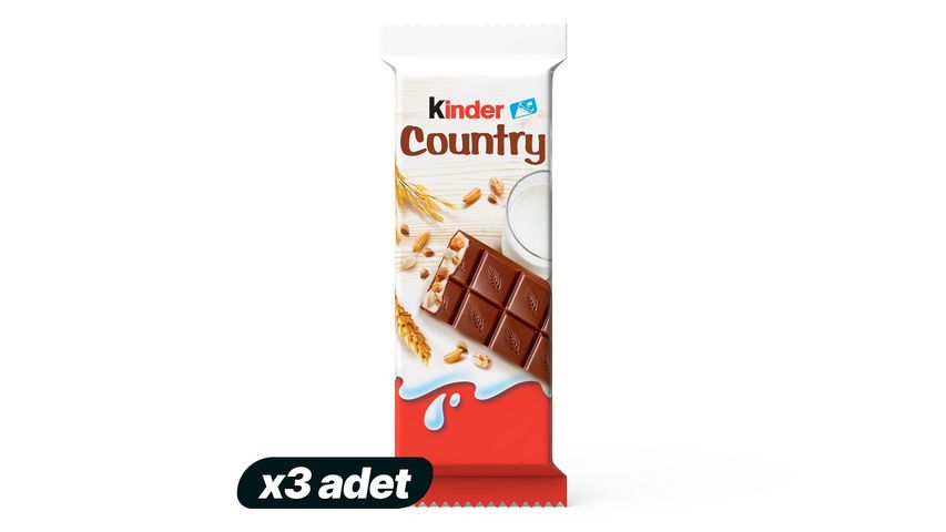 3'lü Kinder Country Çikolata 23.5 g Paketi