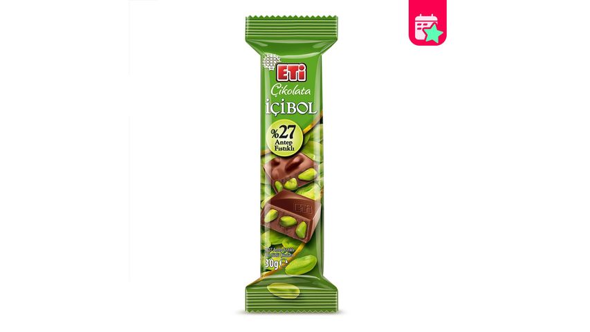 Eti İçibol Milk Chocolate with 27% Pistachios 30 g