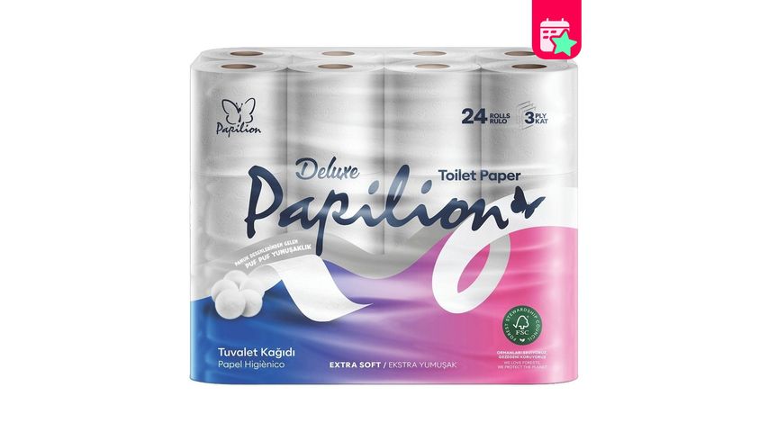Papilion Toilet Paper 24 Pieces - 3 Ply