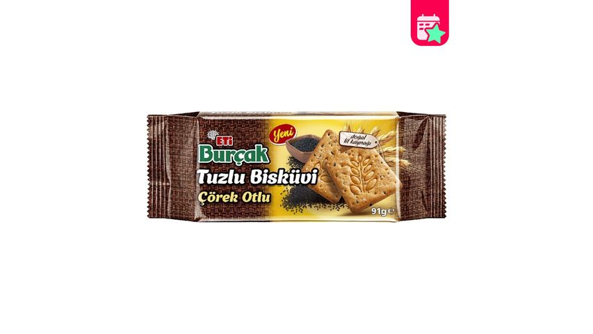 Eti Burçak Salty Black Herb Biscuits 91 g