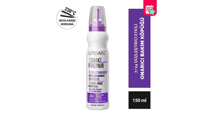 Urban Care Shake N Repair 7/24 Straightening Effect Hair Care Foam 150 ml