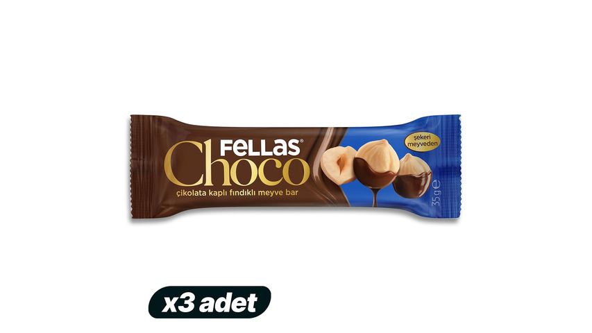 3x Fellas Choco Hazelnut Fruit Bar Bundle