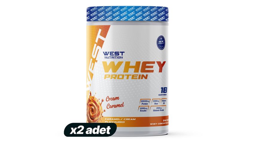 2x Whey Caramel & Cream Flavored Protein Powder 540 g Bundle