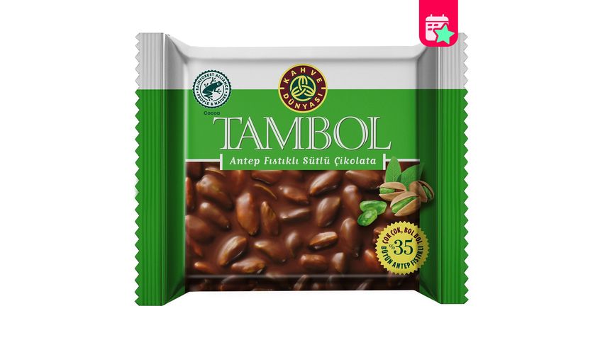 Kahve Dünyası Tambol Milk Chocolate with Pistachios 77 g