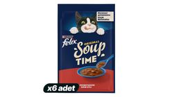 6x Felix Cat Soup Beef 48 g Bundle