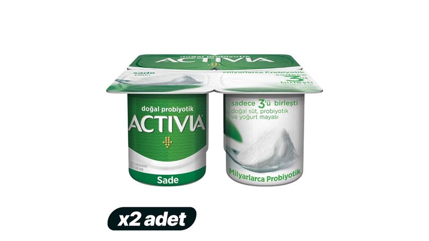2x Activia Probiotic Plain Yogurt 4 x 100 g Bundle