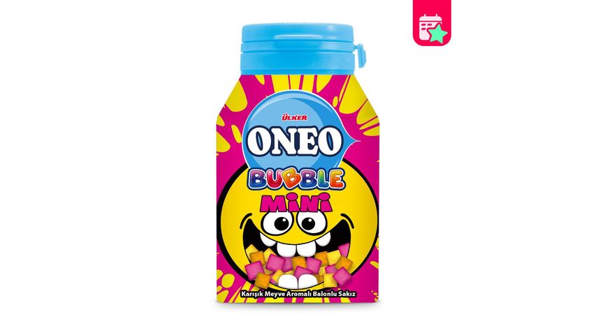 Oneo Bubble Mini Mixed Fruit Flavored Bubble Gum 60 g