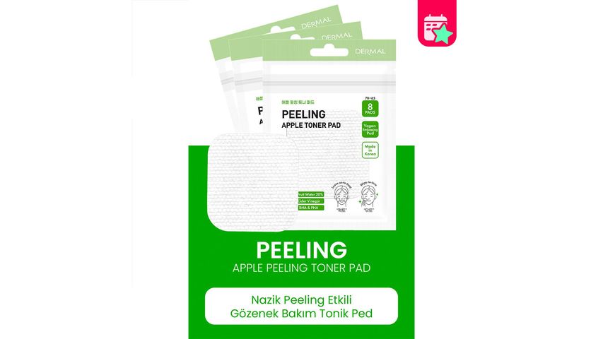 Dermal Apple Peeling Toner Pads for Pore Care 8 pcs
