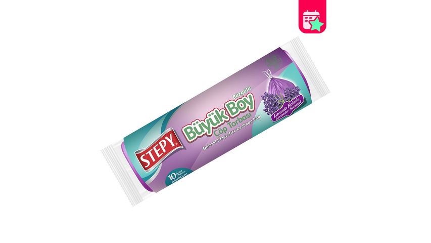 Stepy Drawstring Large Lavender Scented Trash Bags 10 Pack