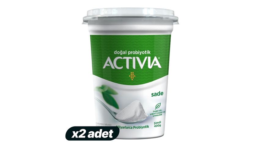 2x Activia Big Cup Plain Yogurt 400 g Bundle