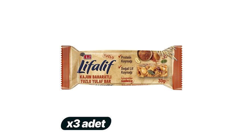 3x Eti Lifalif Cajun Spiced Bar 30 g Bundle