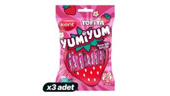 3x Kent Tofita Yumiyum Strawberry Flavored Candy 100 g Bundle
