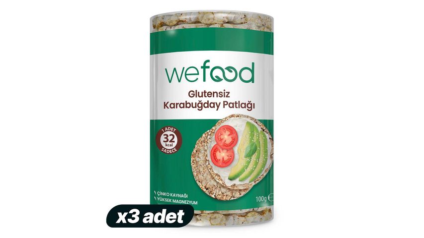 3x Wefood Gluten-Free Buckwheat Puffs 100 g Bundle