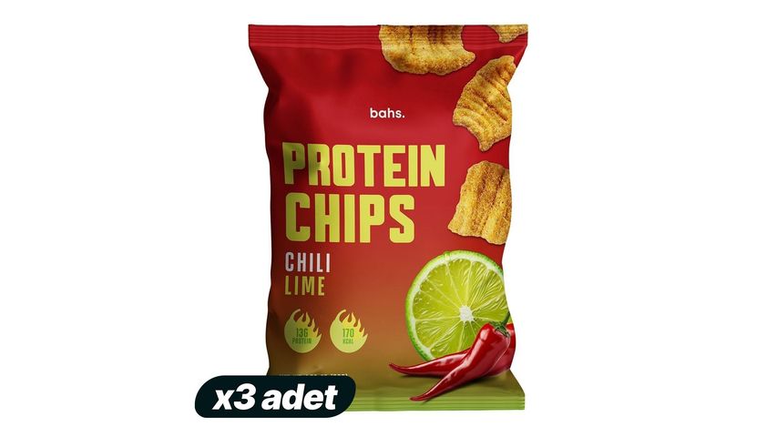 3x Bahs Chili Lime Flavored Protein Chips 50 g Bundle