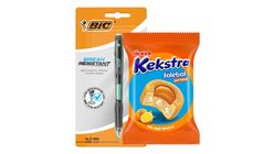 BIC Pencil 0.7 mm Lead & Eraser Set & Ülker Kekstra Jölebol Orange Cake Bundle