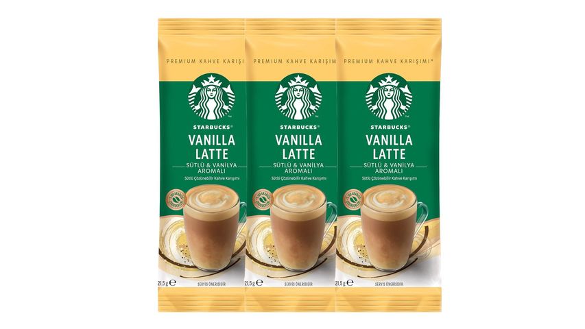 3'lü Starbucks Vanilla Latte 21.5 g Paketi