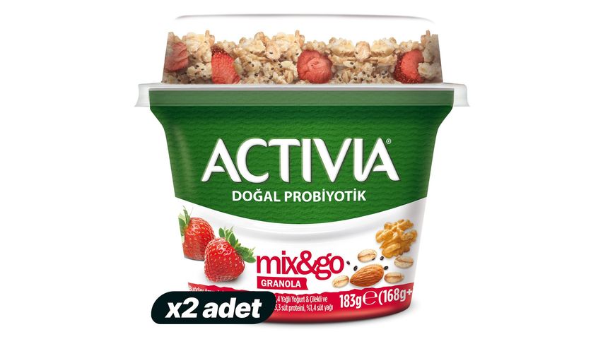 2x Activia Mix & Go Strawberry & Chia Granola 183 g Bundle