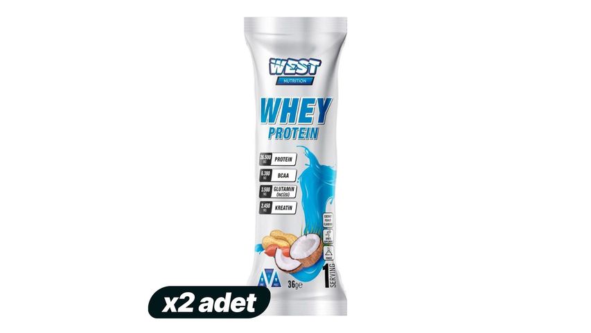 2'li West Nutrition Hindistan Cevizi & Yer Fıstığı Tek Kullanımlık Saşe 36 g Paketi