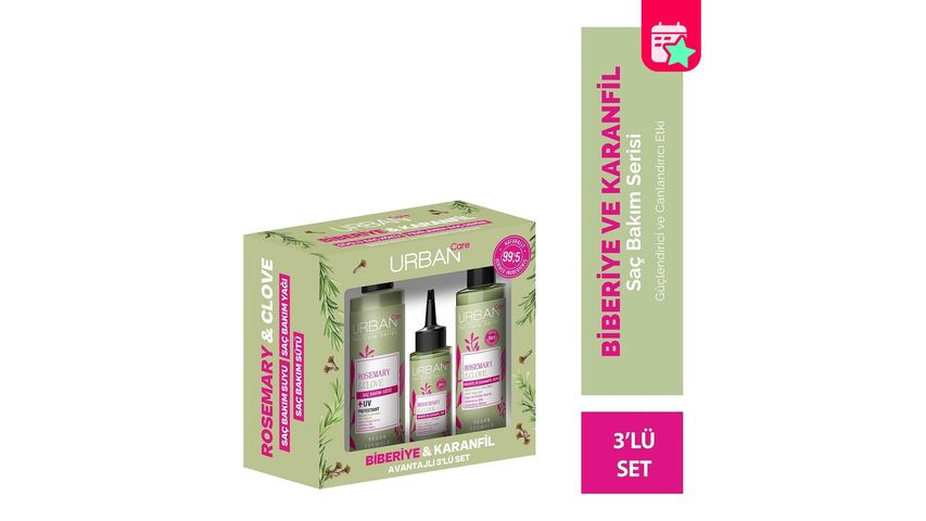 Urban Care Rosemary & Clove Hair Care Set of 3 450 ml