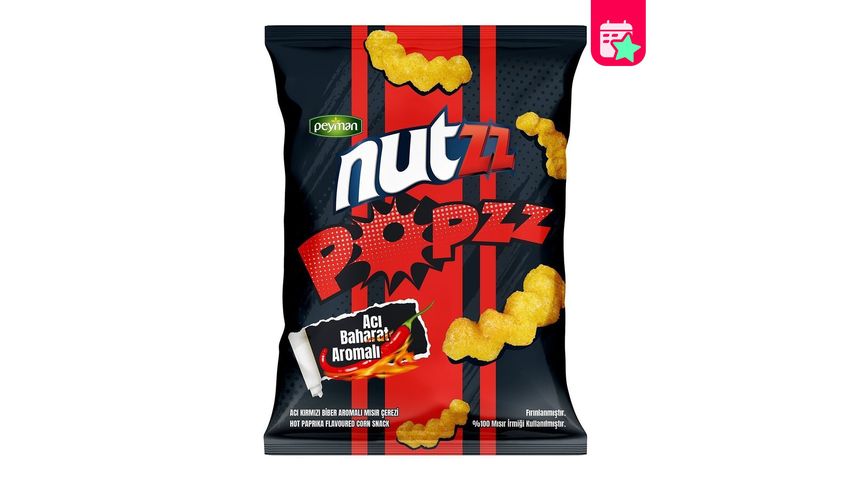 Nutzz Popzz Hot Spice Flavored Corn Snack 90 g