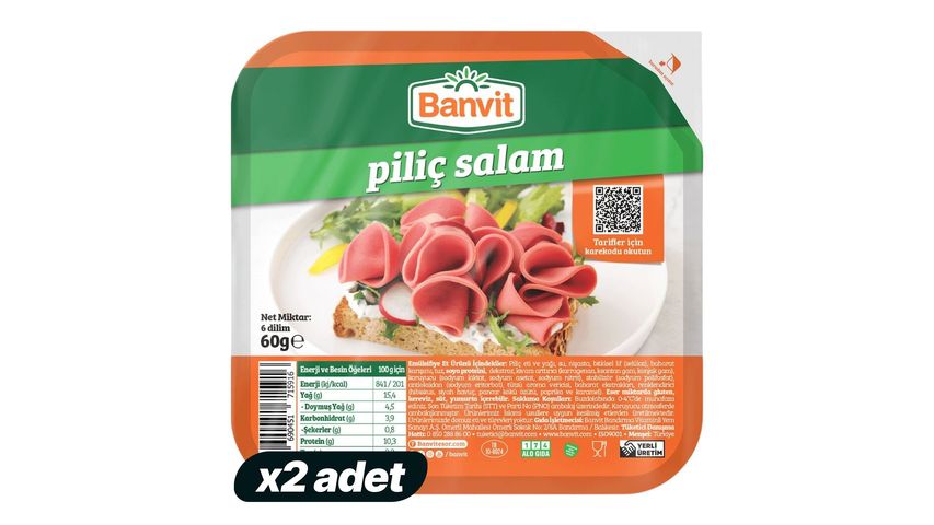 2'li Banvit Bi'Dilim Piliç Salam 60 g Paketi