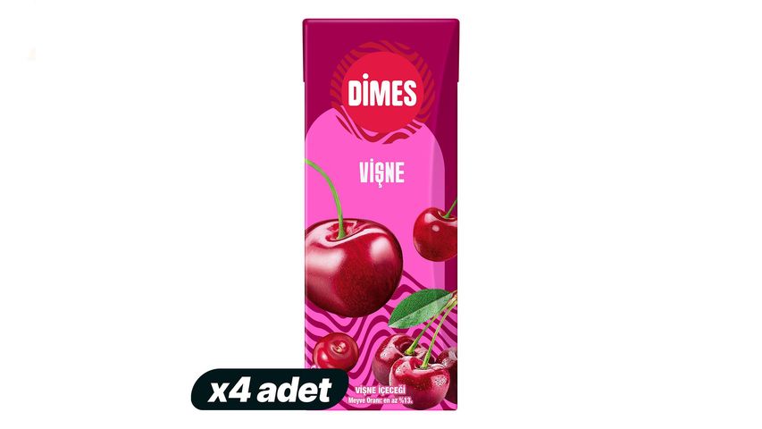 4'lü Dimes Şeftali Nektarı Meyve Suyu 200 ml Paketi
