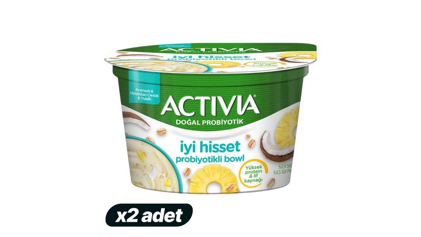 2'li Activia Bowl Ananas & Yulaf & Hindistan Cevizi 150 g Paketi