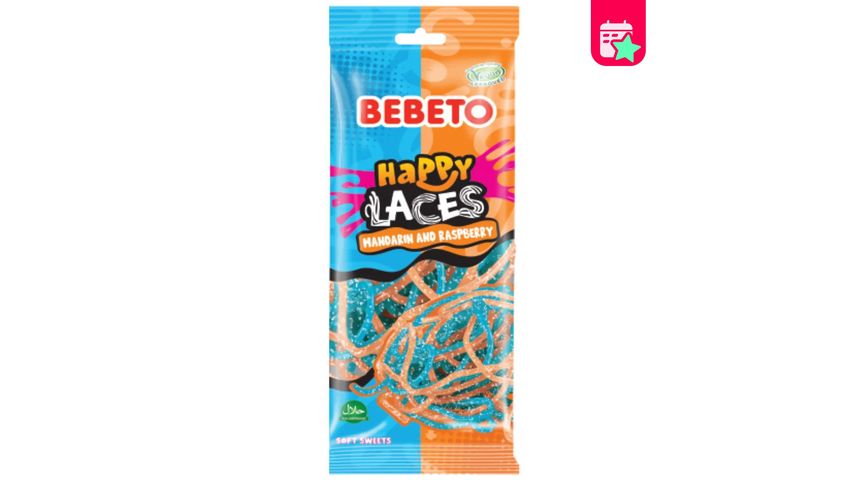 Bebeto Laces Tangerine & Raspberry Soft Candy 75 g