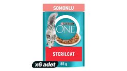 6'lı Purina One Somonlu ve Havuçlu Kısırlaştırılmış Yaş Kedi Maması 85 g Paketi