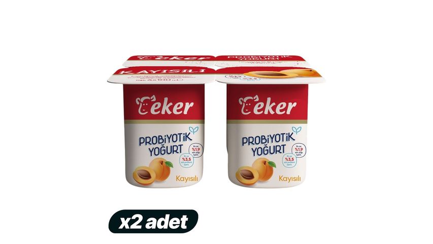 2x Eker Apricot Probiotic Yogurt 4 x 100 g Bundle