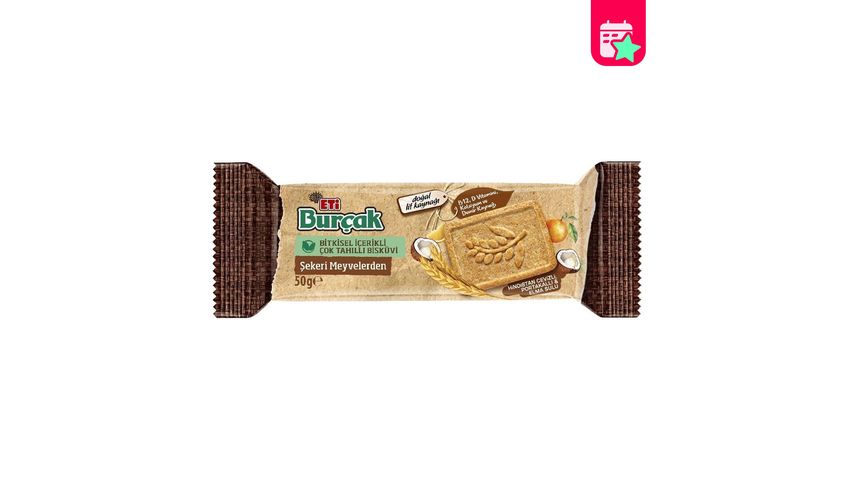 Eti Burçak Şekeri Multigrain Biscuits with Herbal Fruits and Vegetables 50 g