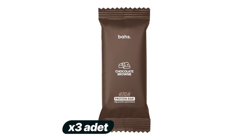 3’lü Bahs Brownie Çikolatalı High Protein Bar 60 g Paketi