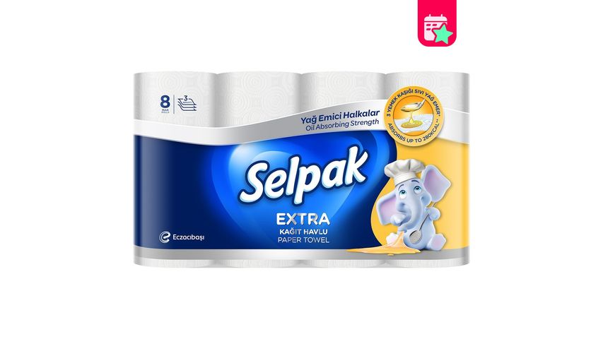 Selpak® Extra Oil Absorbent Towel - 8 Pieces