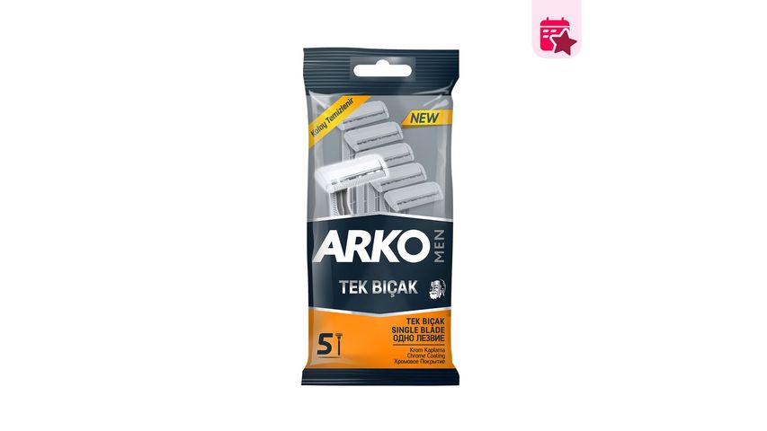 Arko Men's Single Blade Razor Set of 5