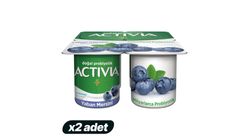 2'li Activia Probiyotik Yaban Mersini Yoğurt 4 x 100 g Paketi