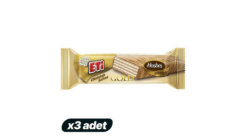 3'lü Eti Gold Çikolatalı Gofret Paketi