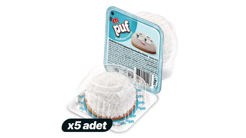 5x Eti Puf Coconut Biscuit Bundle