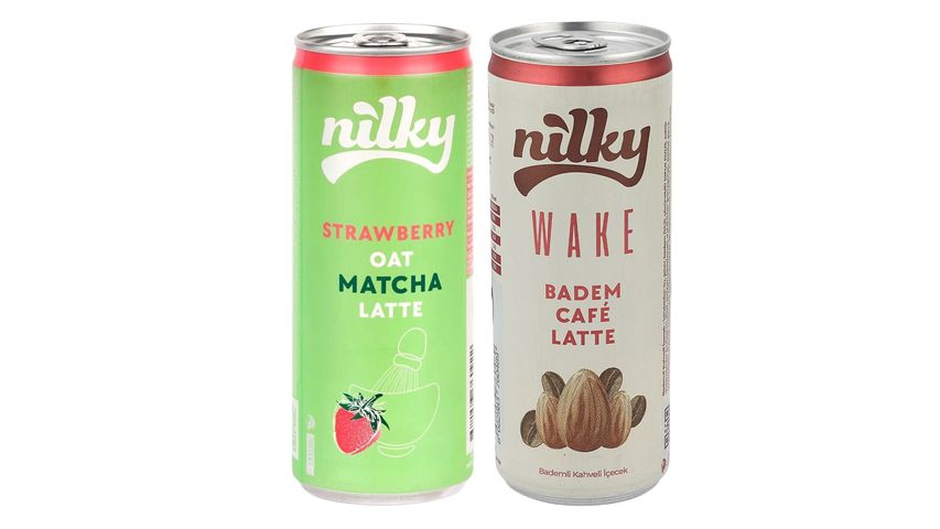 Nilky Oat Strawberry Matcha Latte 250 ml & Nilky Wake Almond Latte 250 ml Bundle