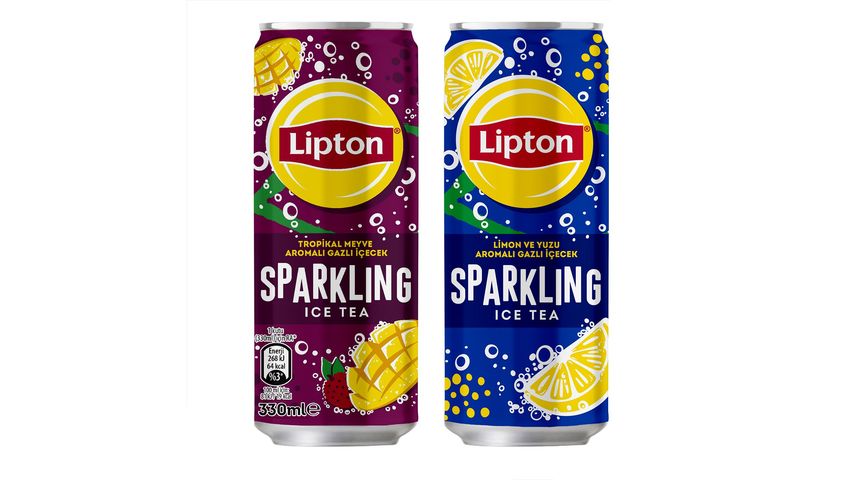 Lipton Lemon & Tropical Fruit Flavored Sparkling Iced Tea 330 ml Bundle
