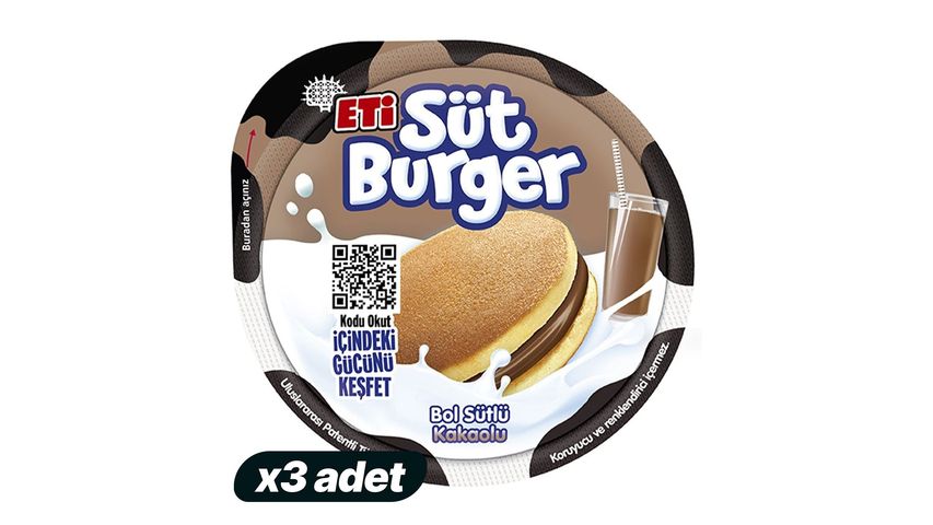 3'lü Eti Kakaolu Süt Burger Paketi