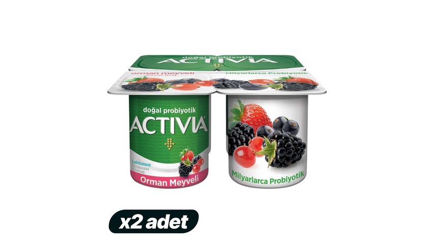 2'li Activia Probiyotik Orman Meyve Yoğurt 4 x 100 g Paketi