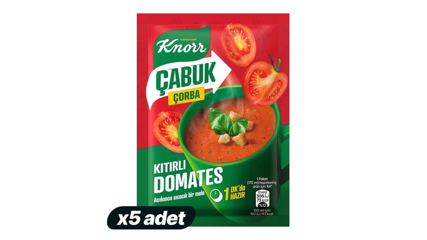 5'li Knorr Kıtırlı Domates Çabuk Çorba Paketi