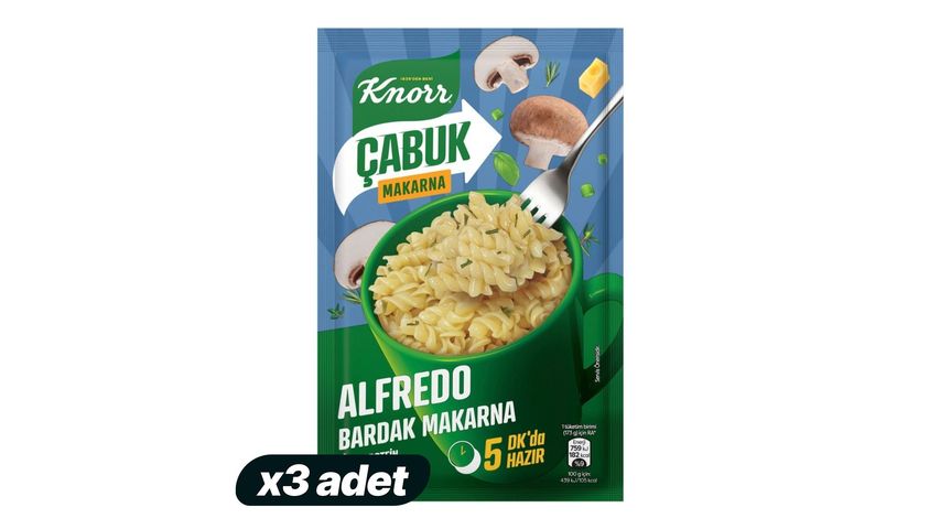 3'lü Knorr Çabuk Alfredo Bardak Makarna Paketi