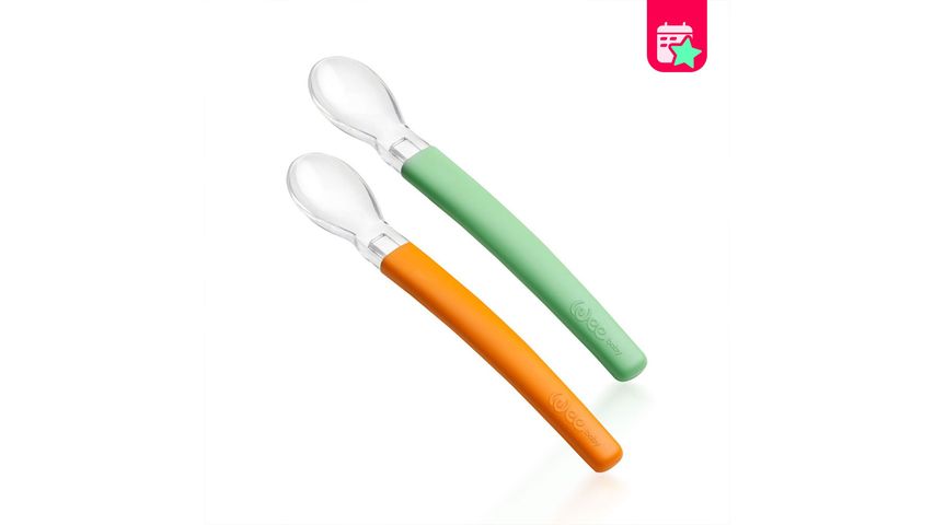 Wee Baby 2-Piece Silicone Tip Feeding Spoons - Green
