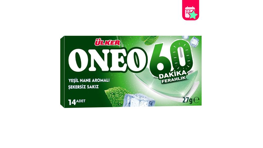 Ülker Oneo 60 Minutes Spearmint Flavored Sugar-Free Gum 27 g