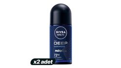 2x NIVEA MEN Deep Dimension Active Charcoal Roll-On Deodorant 50 ml Bundle